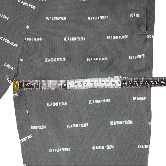 Be a Good Person grey sweatpants zipper pockets elastic waistband elastic ankle - Picture 10 of 12